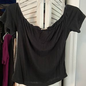 Black of the shoulder crop top